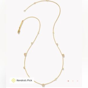 Kendra Scott Davie 18k Gold Vermeil Trio Strand Necklace in White Sapphire